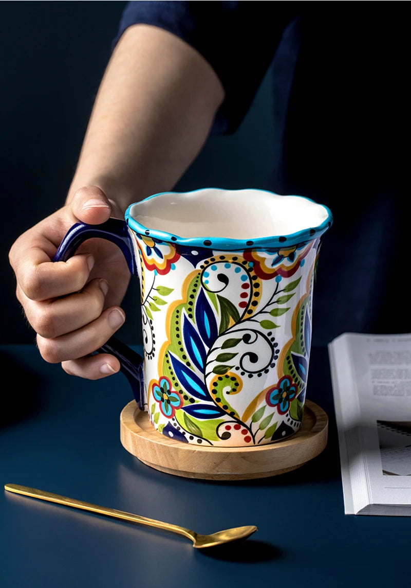 Keramik Kaffeetasse – Handbemalt, Chinesischer Stil