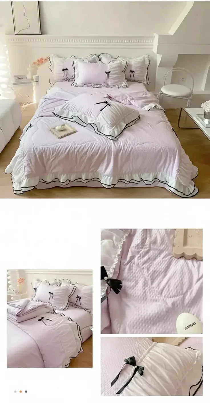 Sommersteppset – Spitze & Schleifendesign – 200x230cm