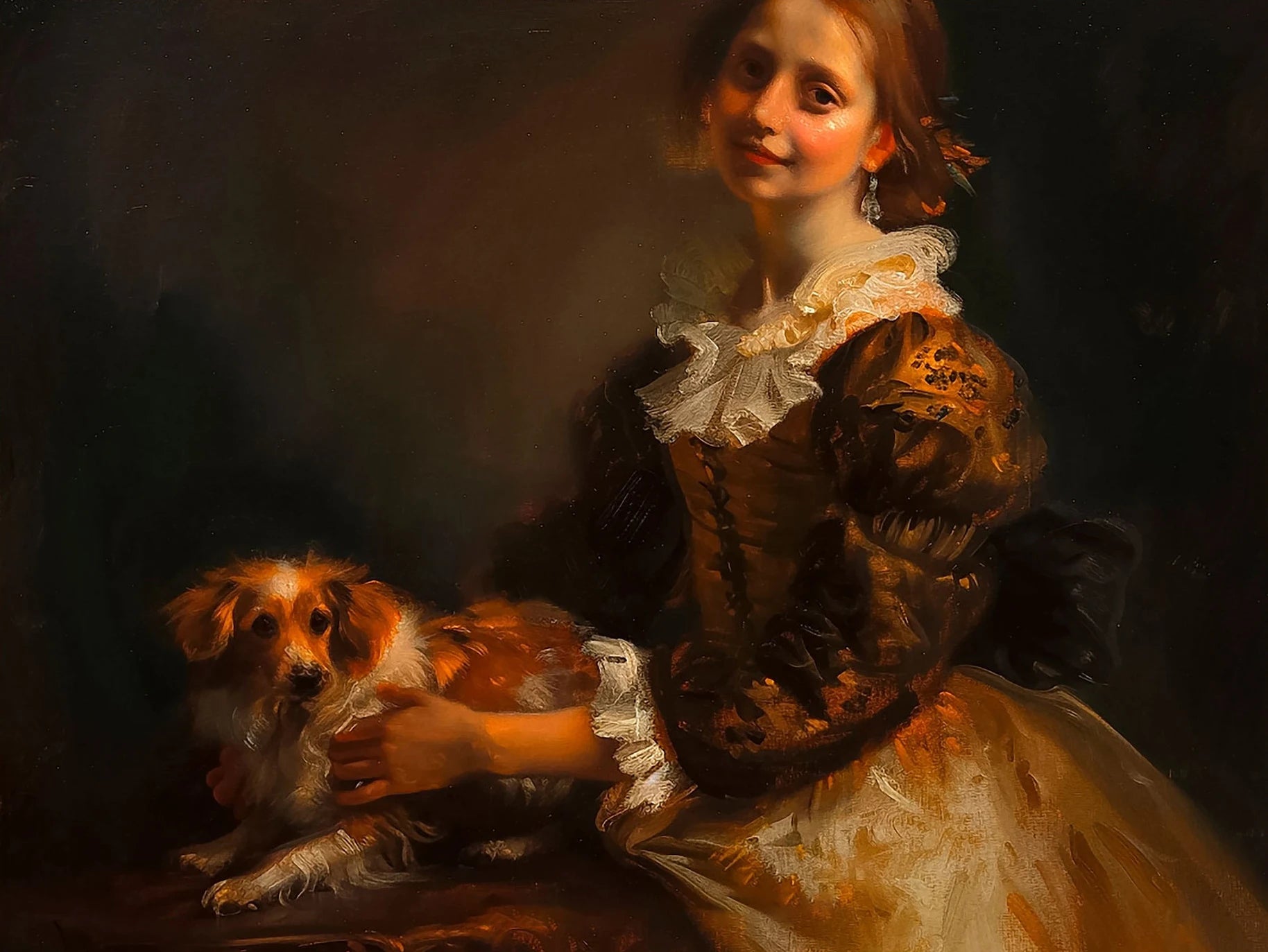 Viktorianisches Leinwand-Porträt – Vintage Stil, 50x70cm