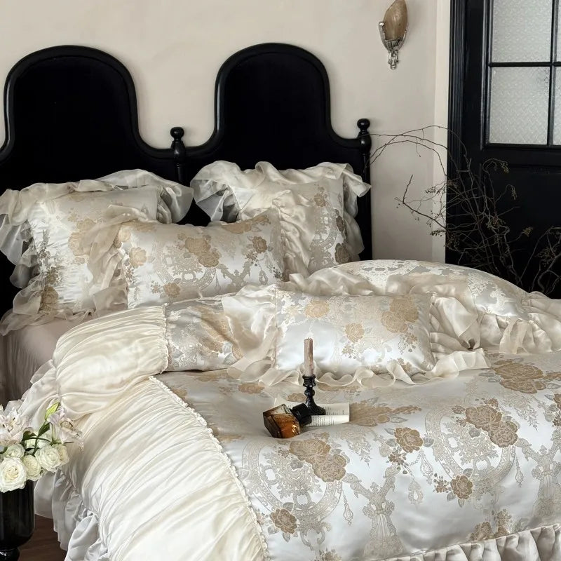 Jacquard Satin Baumwolle Bettbezug - Europäischer Stil, Queen/King