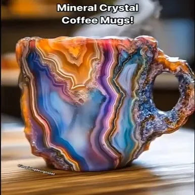 Mineral Crystal Kaffeetasse – Modernes Harzdesign 400ml