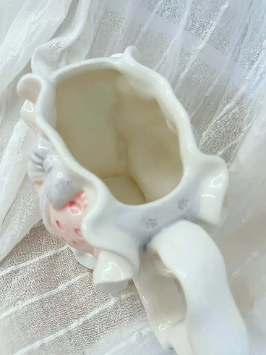 Keramik Vintage Teekanne – Rosa Liebe für die Küche