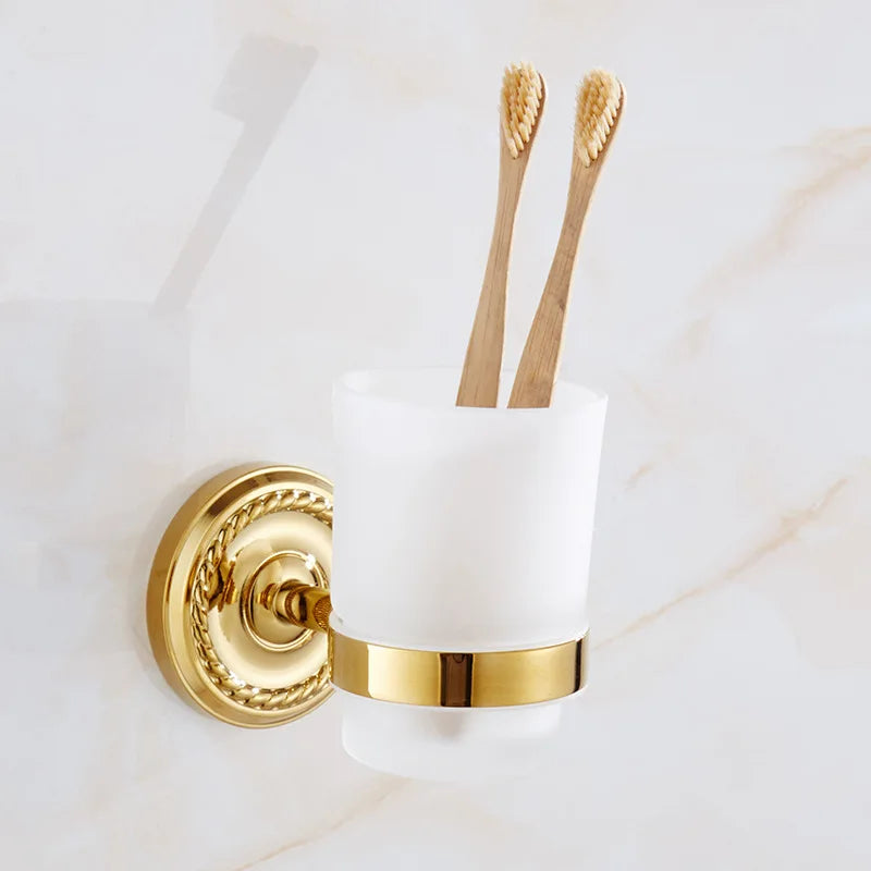 Luxus Gold Messing Badezimmer Set – Wandmontage