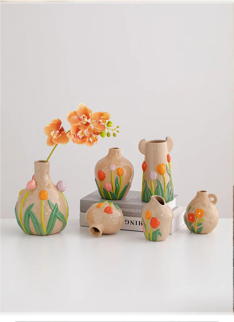 Keramikvase – Chinesisches Retro-Design – Handbemalt