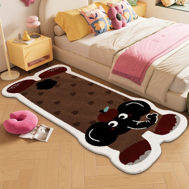 Tiergeformter Bettvorleger – Imitiertes Kaschmir – Für Schlafzimmer