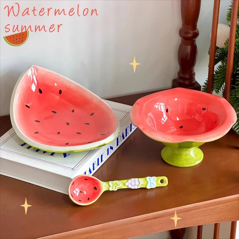 Wassermelonen-Geschirr – Keramikunterglasur-Set