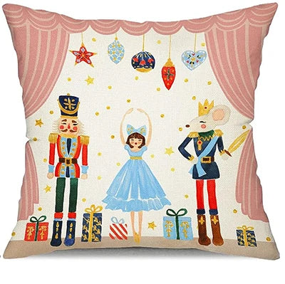 Nussknacker Kissenbezug – Leinen/Baumwolle Winter – 45x45 cm