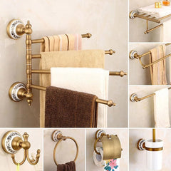 Porzellan Badezimmer Set – Wandmontiert Bronze