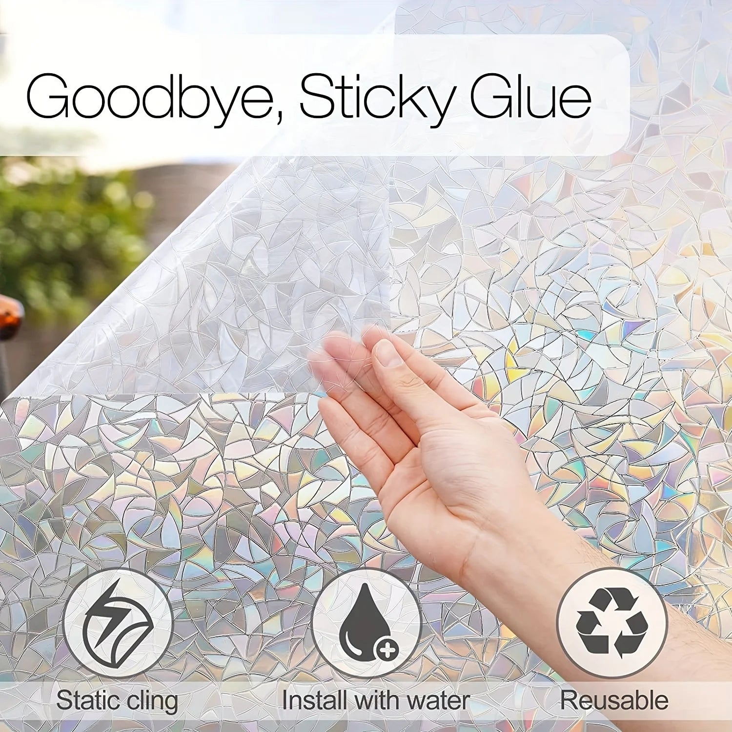 Regenbogen Fensterfolie – 3D Dekorativ – 55x500 cm