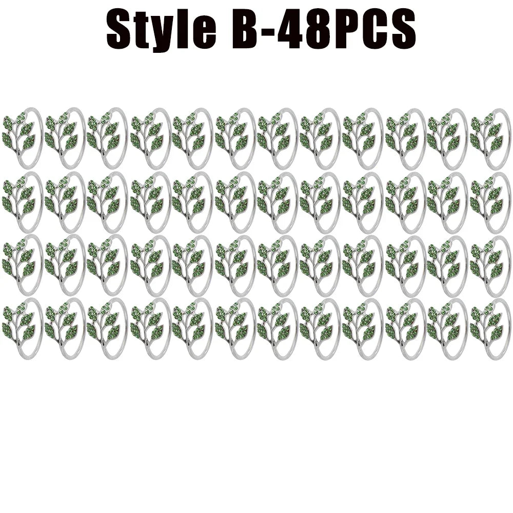 Serviettenringe – Elegantes Blatt-Design – Metallset