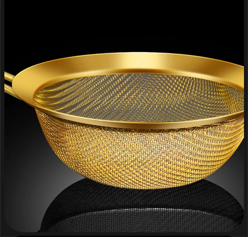 Feinmaschiges Sieb – Gold-Edelstahl – 3 Grössen