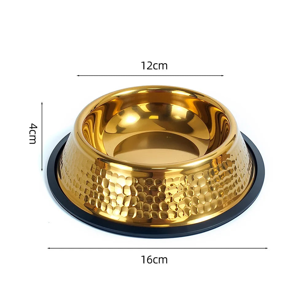Goldbeschichteter Napf – Edelstahl Design – Grosses Volumen