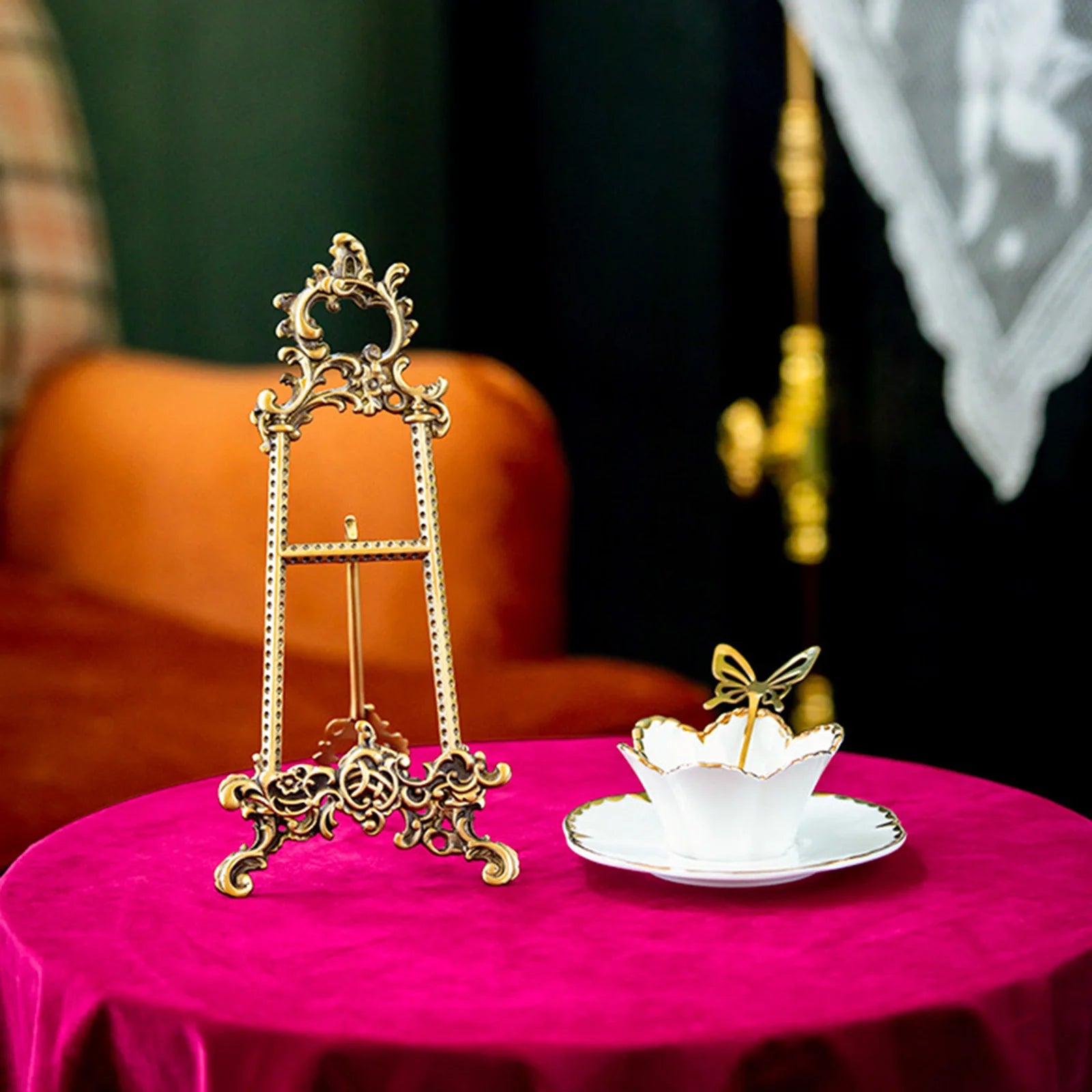 Vintage Plakettenhalter aus Zinklegierung, 13.5x16x29 cm