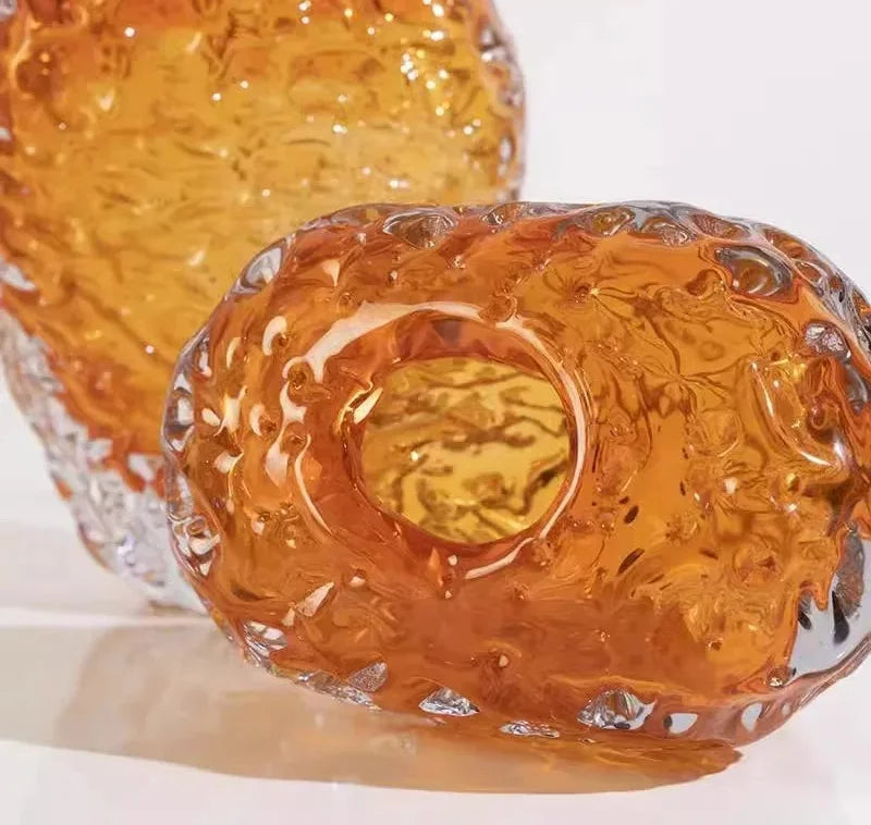 Bernstein Glasvase – Modernes Design – Tischdeko