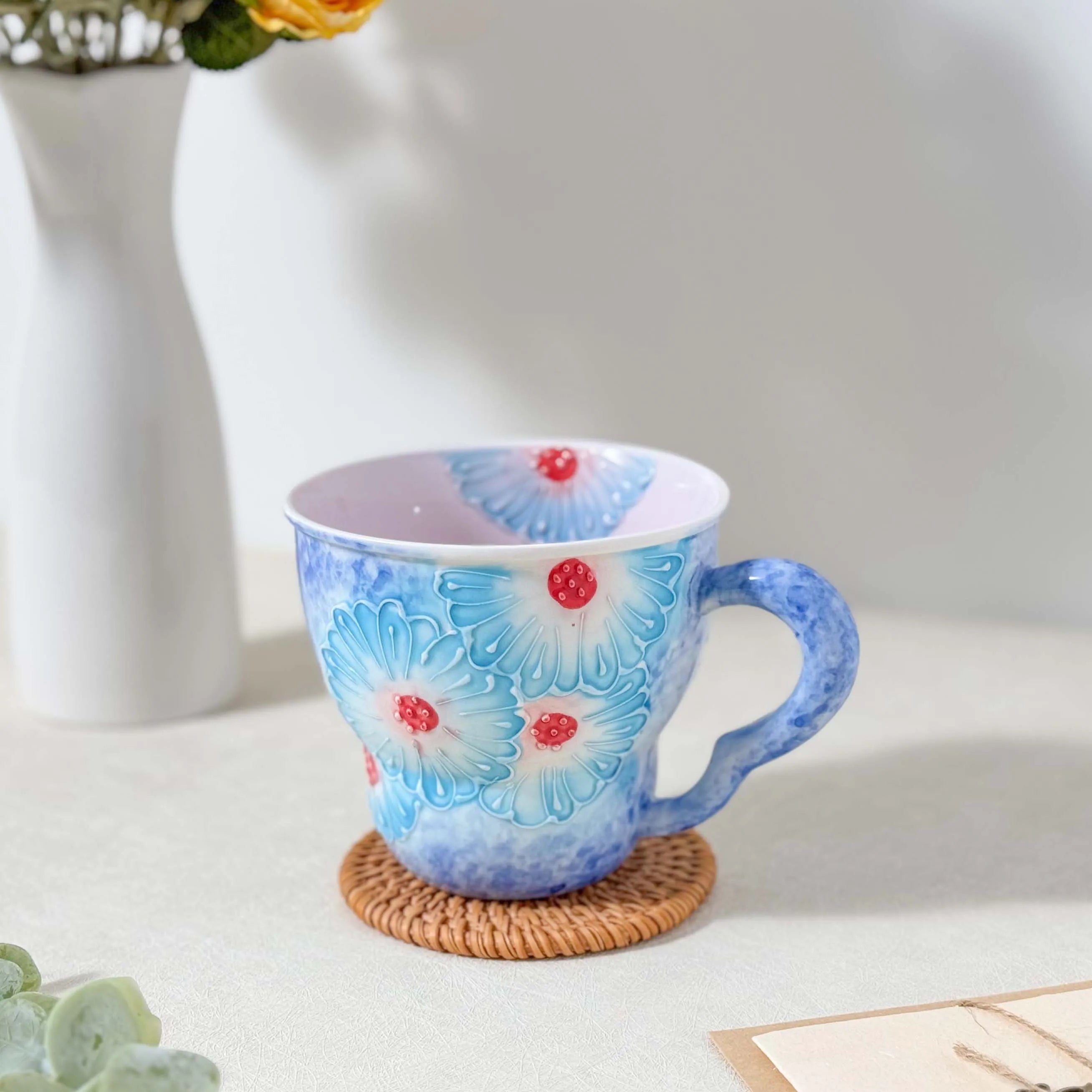 Keramiktasse mit Blumendesign – Japan Stil 501ml