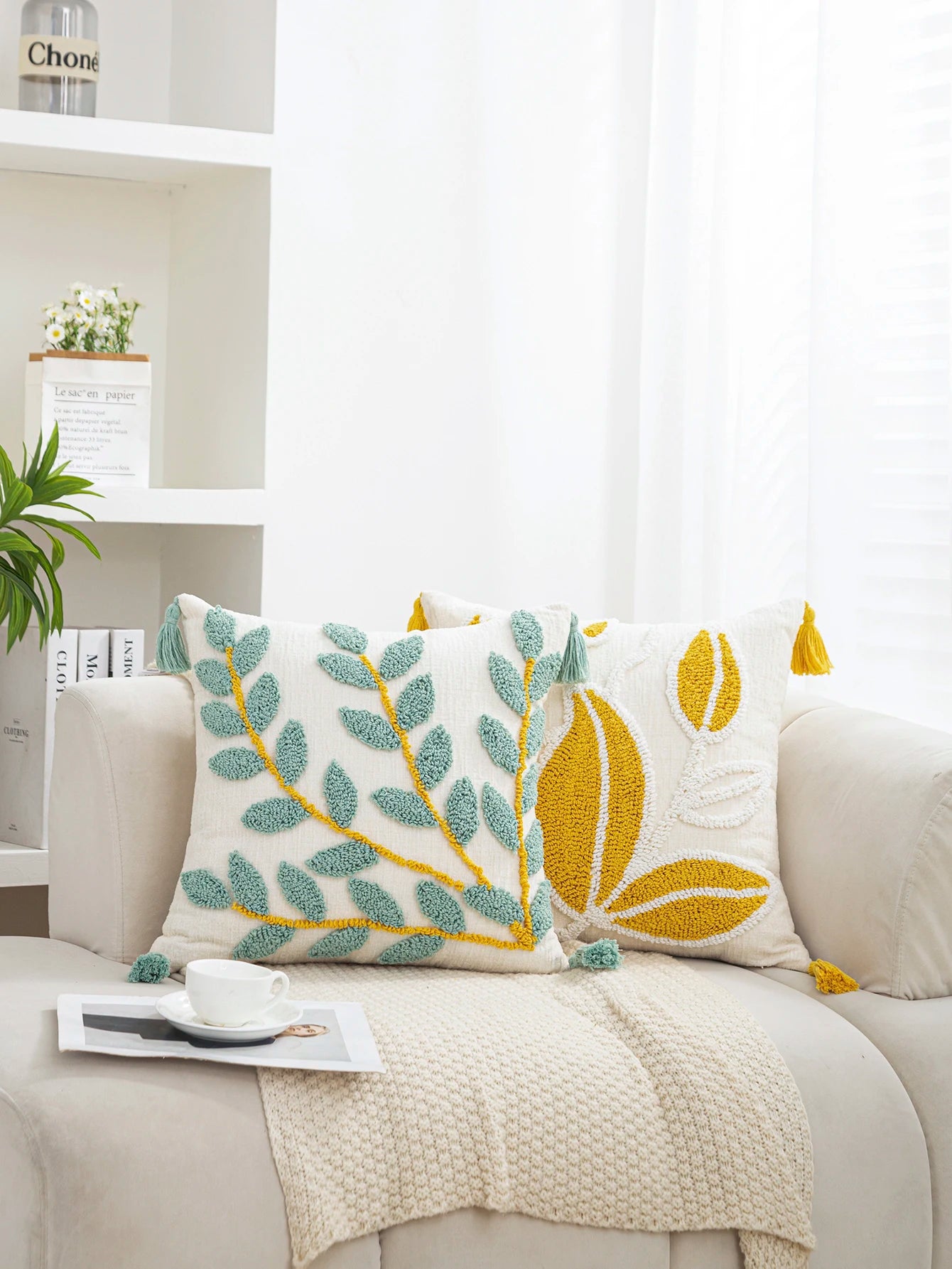 Luxus Kissenbezüge – Blumendesign Polyester – 45x45cm