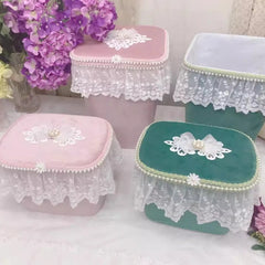 Grosser Aufbewahrungskorb – Rosa Spitzen Design – Mädchenzimmer