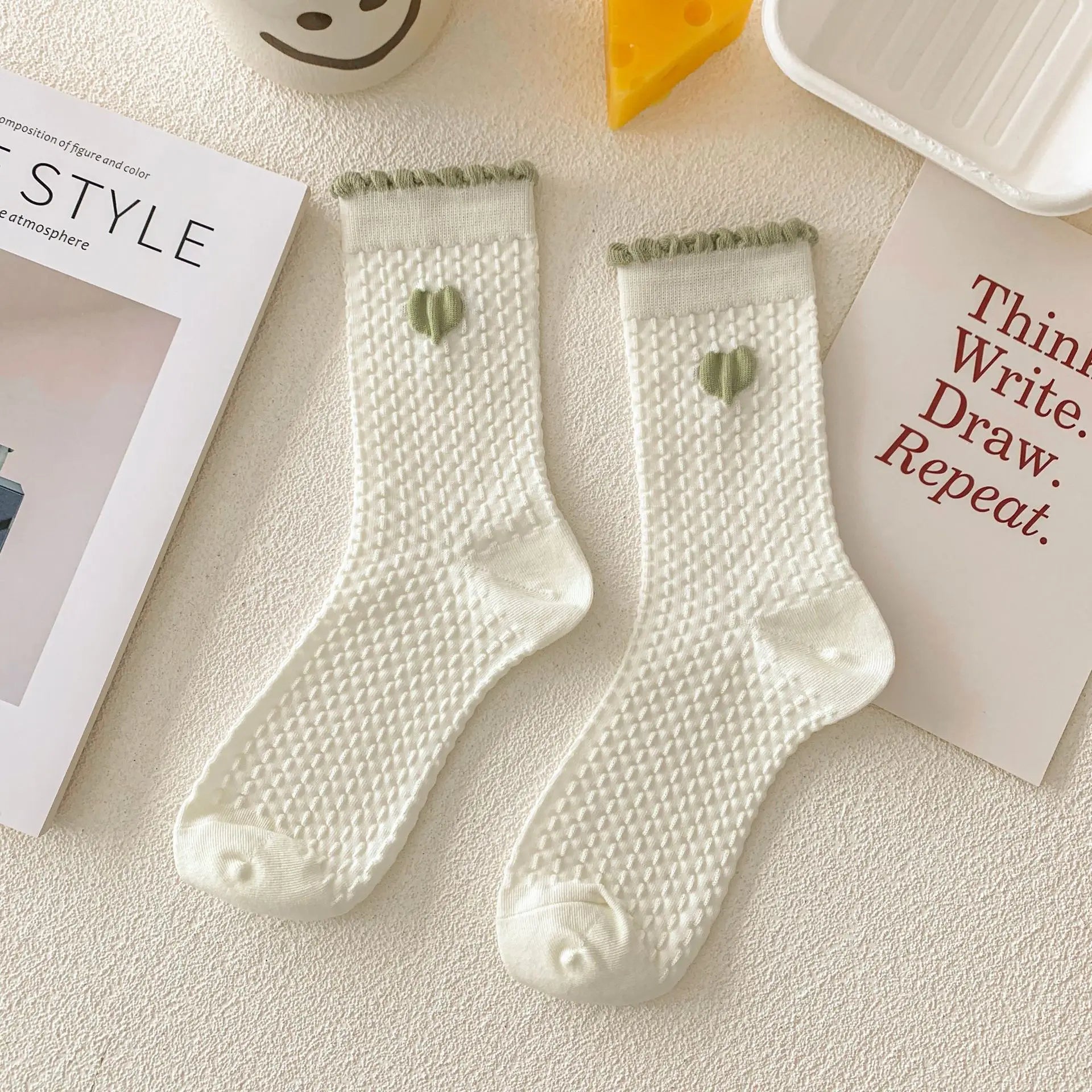 Blumenmuster Socken – Weiches atmungsaktives Set