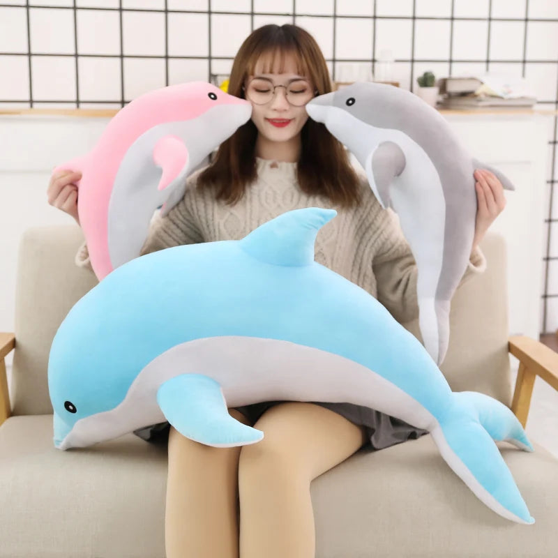 Delfin Plüschkissen – Weiches Plüsch & Baumwolle, 30-140cm