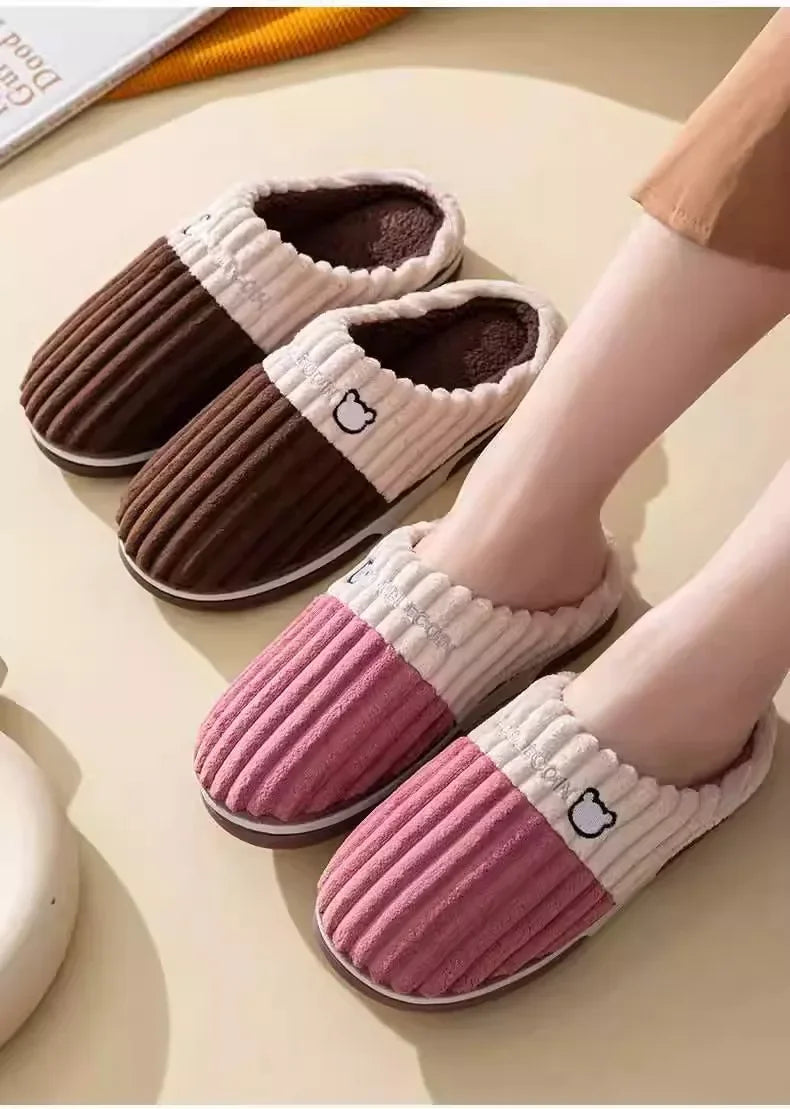 Herrenhausschuhe – Cord-Sohle rutschfest Winter