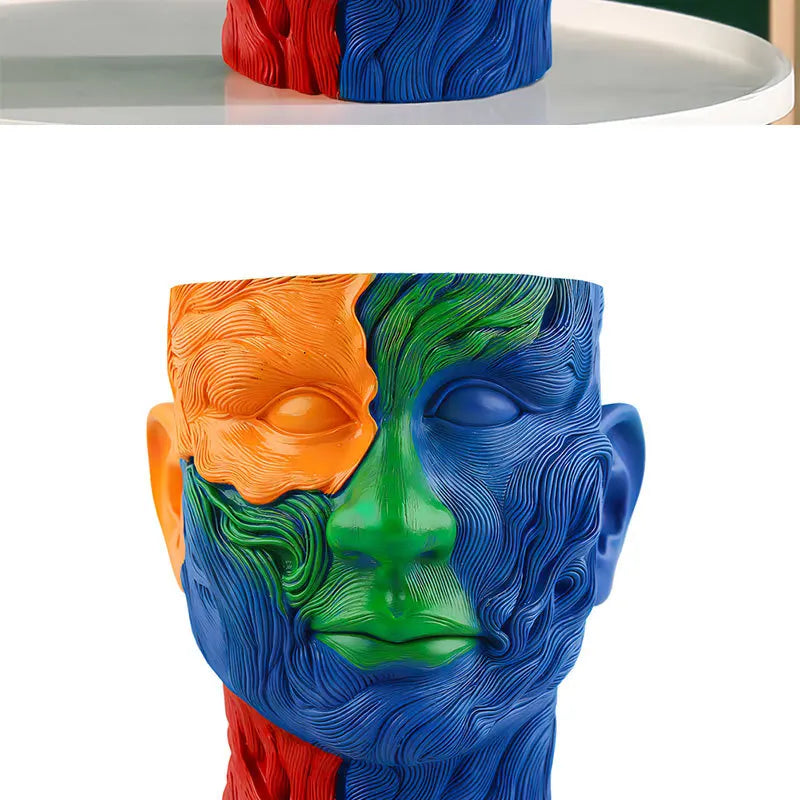 Fauvism Blumentopf – Kunstharz Design – 15cm Blau