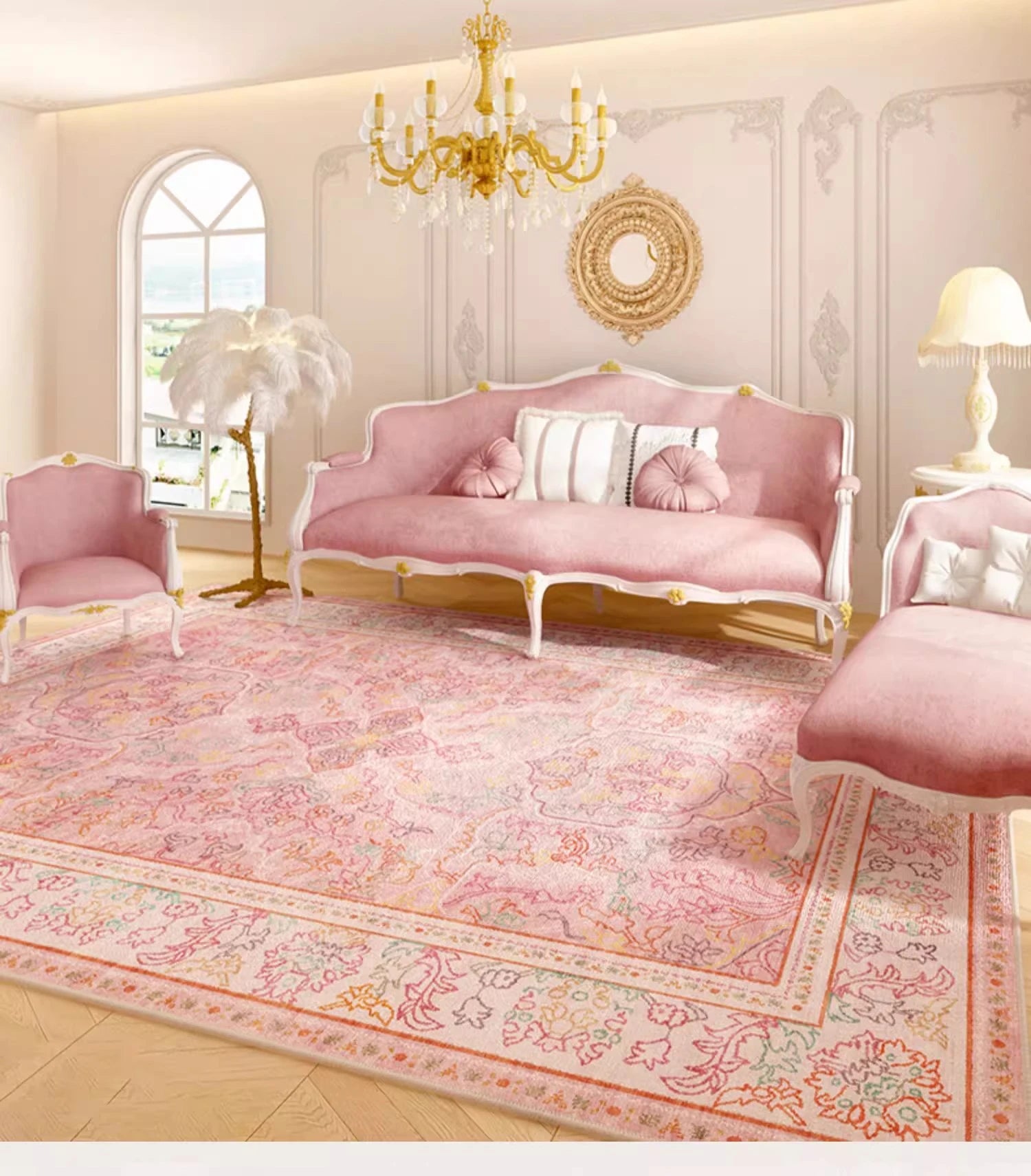 Perserteppich für Wohnzimmer – Leichter Luxus Polyester – Verschiedene Grössen