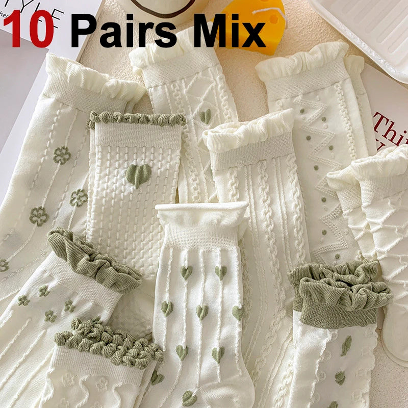 Blumenmuster Socken – Weiches atmungsaktives Set