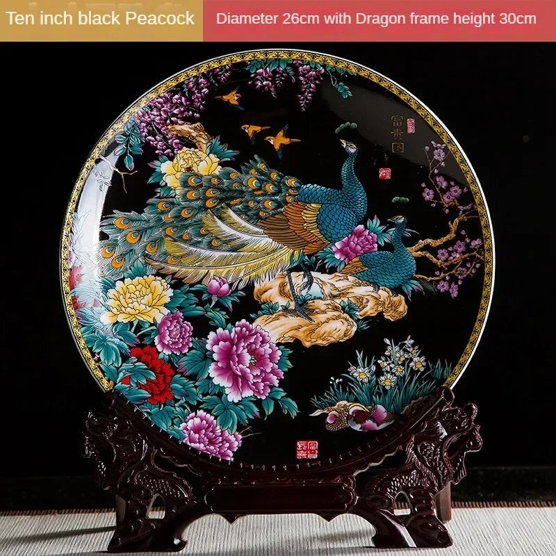 Keramikteller in Gold auf 26cm Stativ im Boho Stil