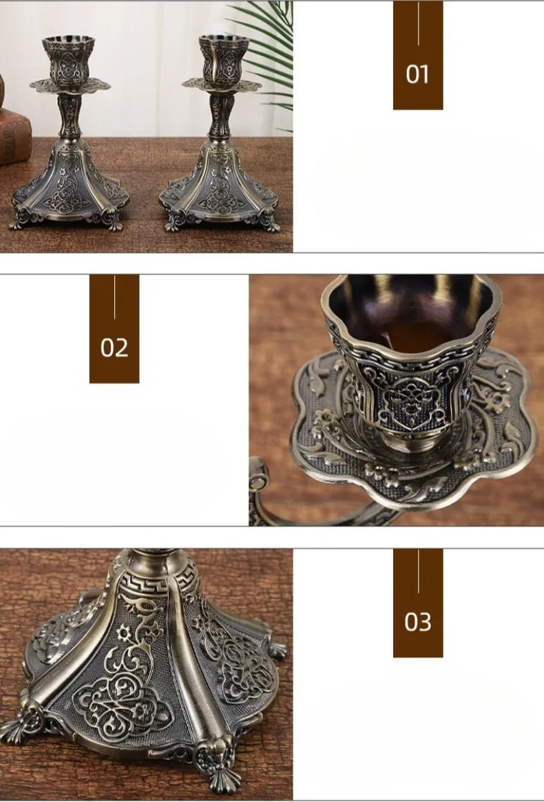 Metall-Kerzenhalter – Nordisch Elegant – Schwarz & Gold Design