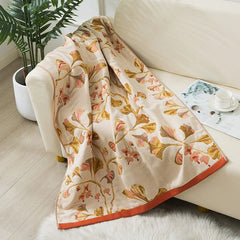 Luxus Badetuch – Baumwollgaze Blumen – 90x180cm