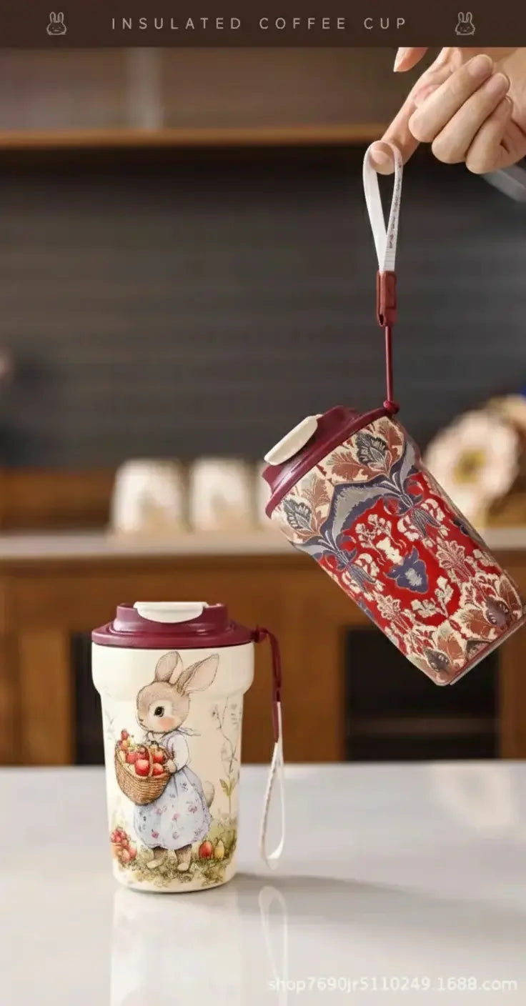 Thermosbecher – Keramikdesign – 420ml Vakuumflasche