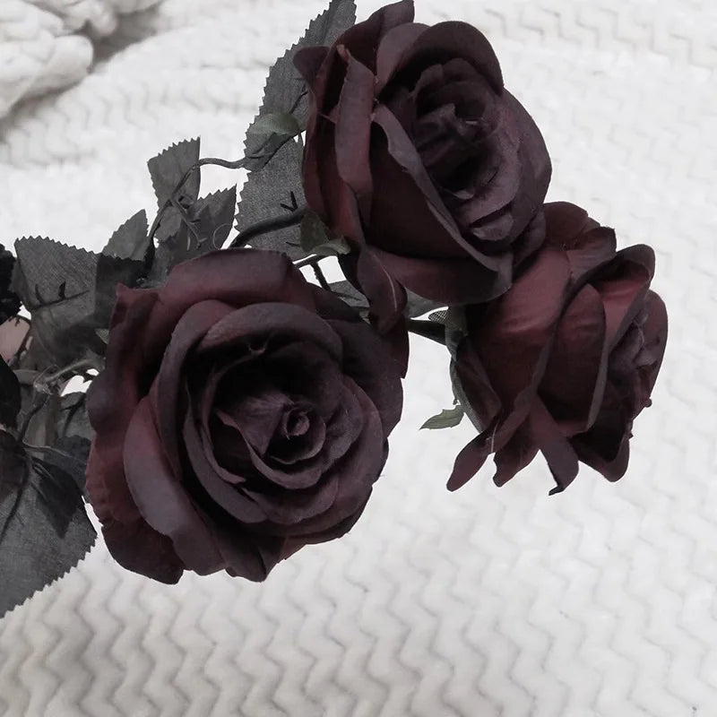 Künstliche Dunkelrote Rose – Seiden Design – 50CM