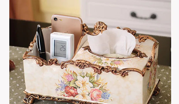 Europäische Resintücherbox – Vintage-Stil, Wohndeko