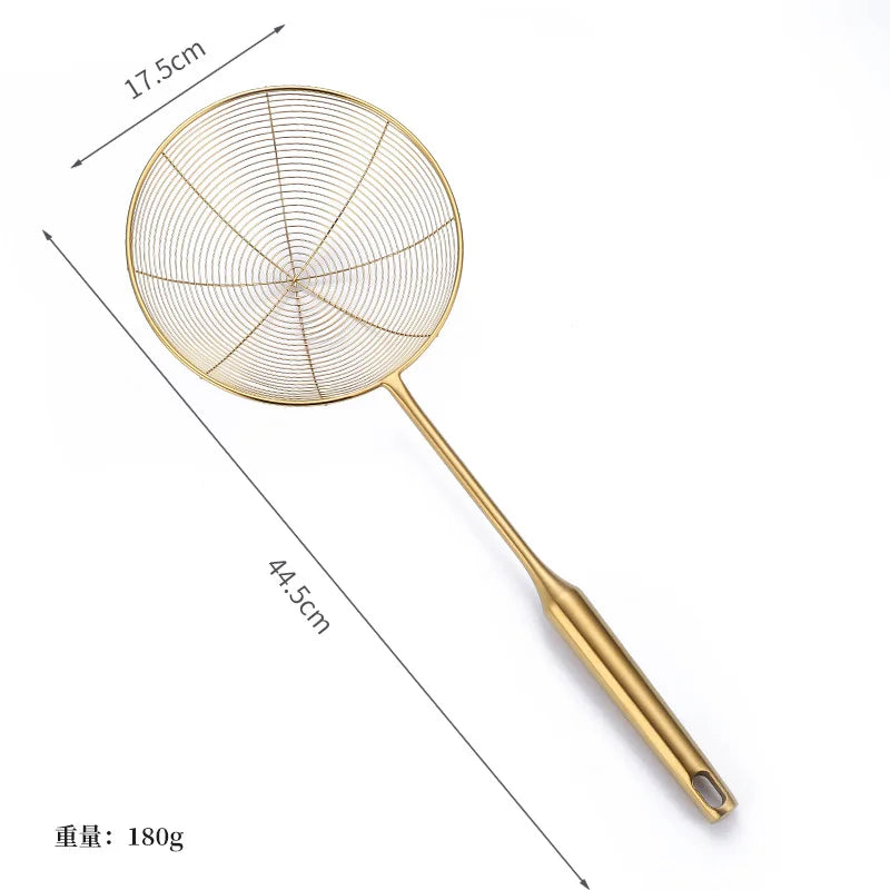 Edelstahl Schaumlöffel – Gold Design – 13-19.5cm Stiel
