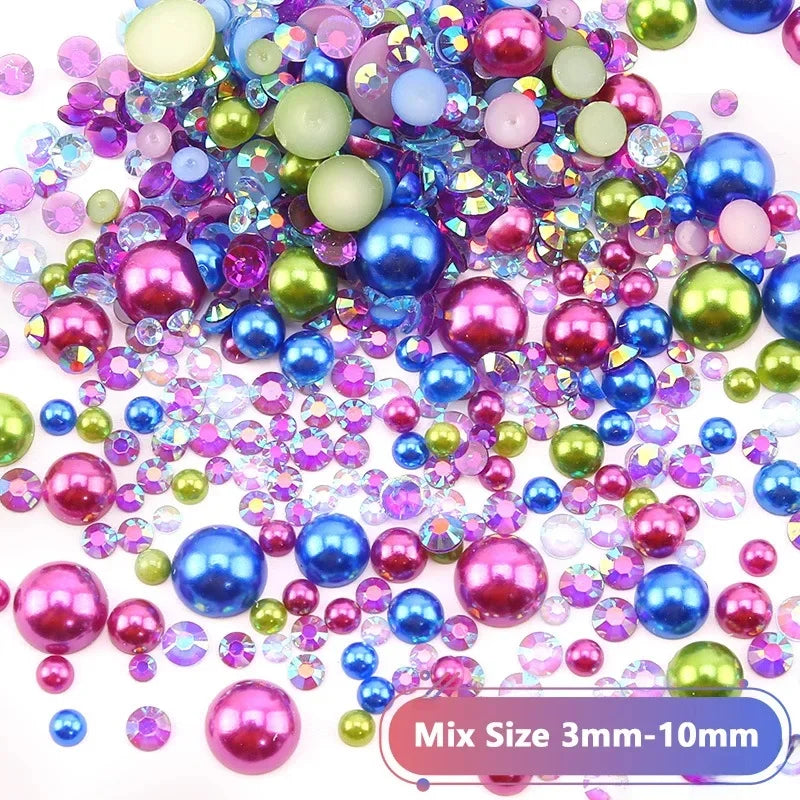 Bunte Perlharze – Elegantes Halb-Rund Design