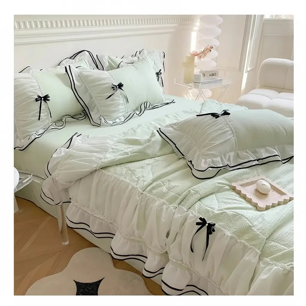 Sommersteppset – Spitze & Schleifendesign – 200x230cm