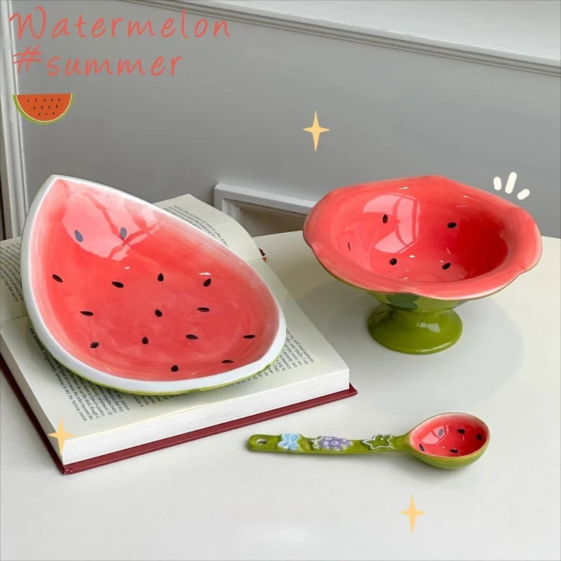 Wassermelonen-Geschirr – Keramikunterglasur-Set