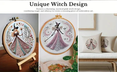 Halloween Stickerei - Baumwoll Hexendesign Kit