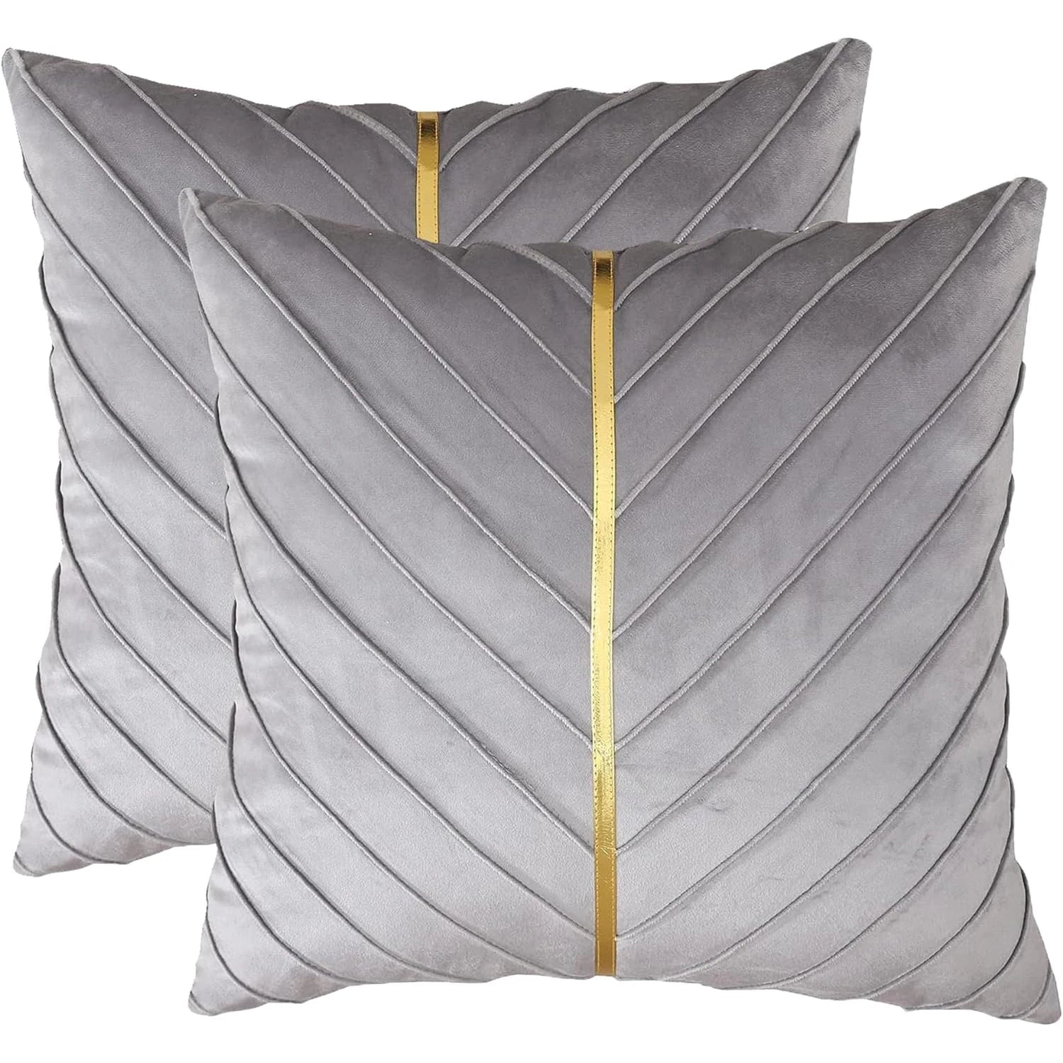 Samt Kissenbezug – Gold Leder Patchwork – 45x45cm