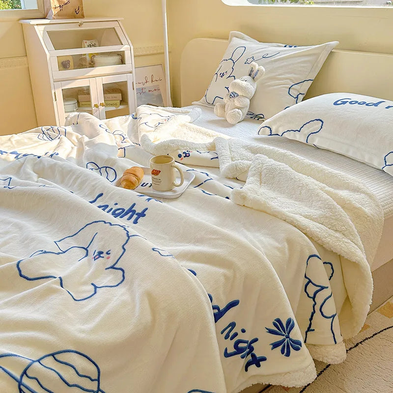 Winterdecke mit Cartoon-Design - Coral Fleece - 150x200cm