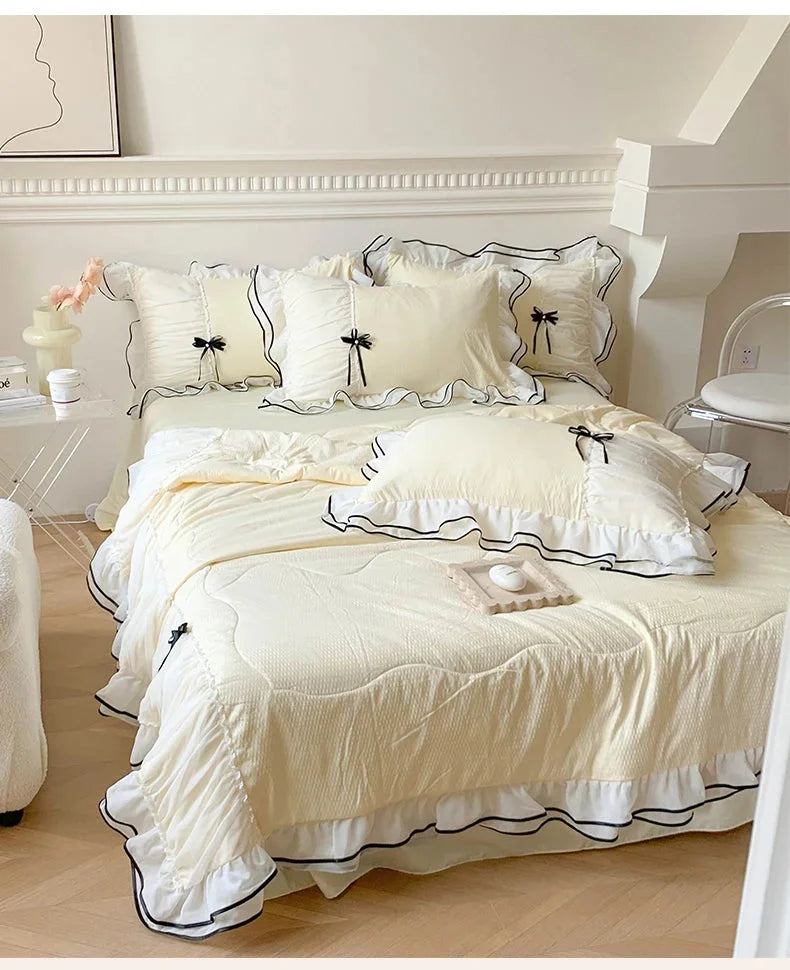 Sommersteppset – Spitze & Schleifendesign – 200x230cm