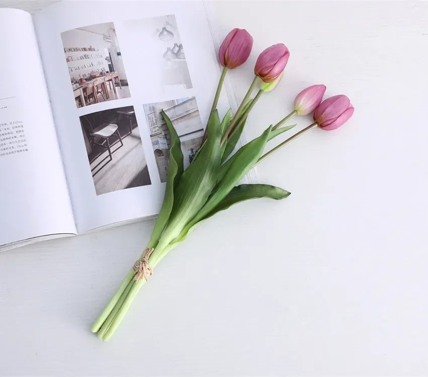 Tulpenstrauss – Realistische Latexblumen – Hochzeit & Wohndekor