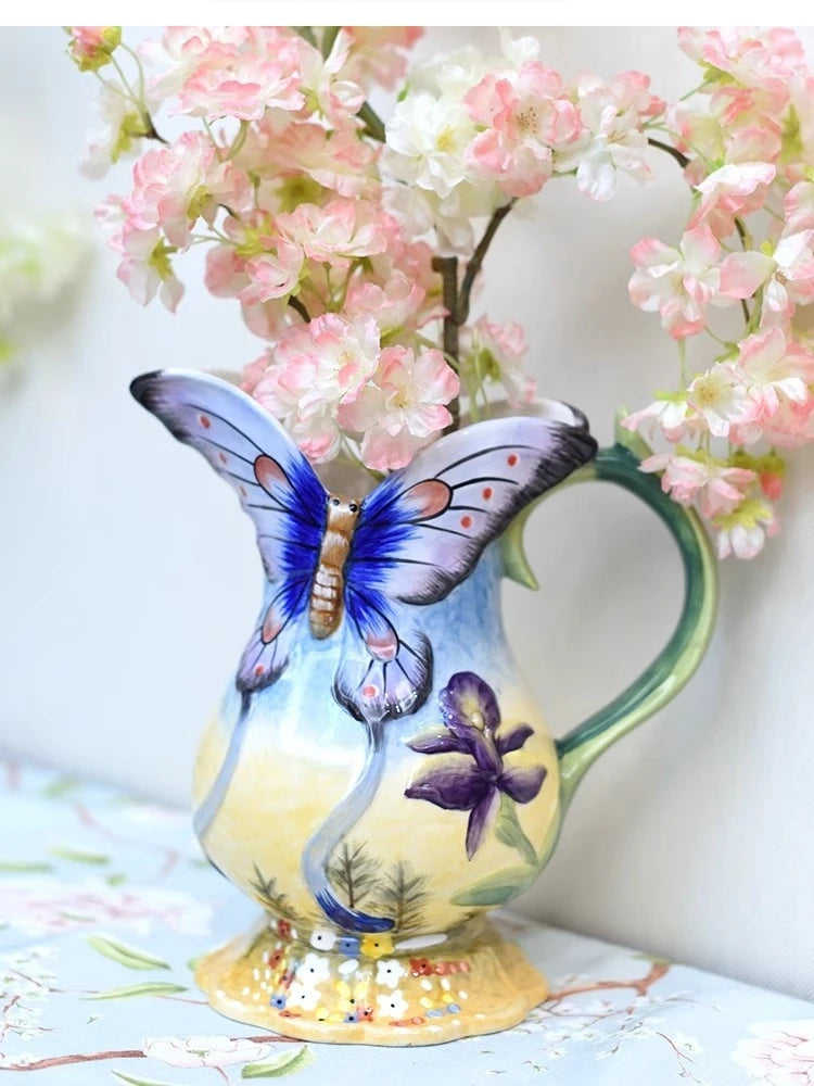 Hängende Keramikvase – Pastoralstil – Organisches Material