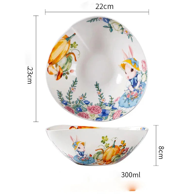 Keramikteller – Gartenstil – Blumenmuster