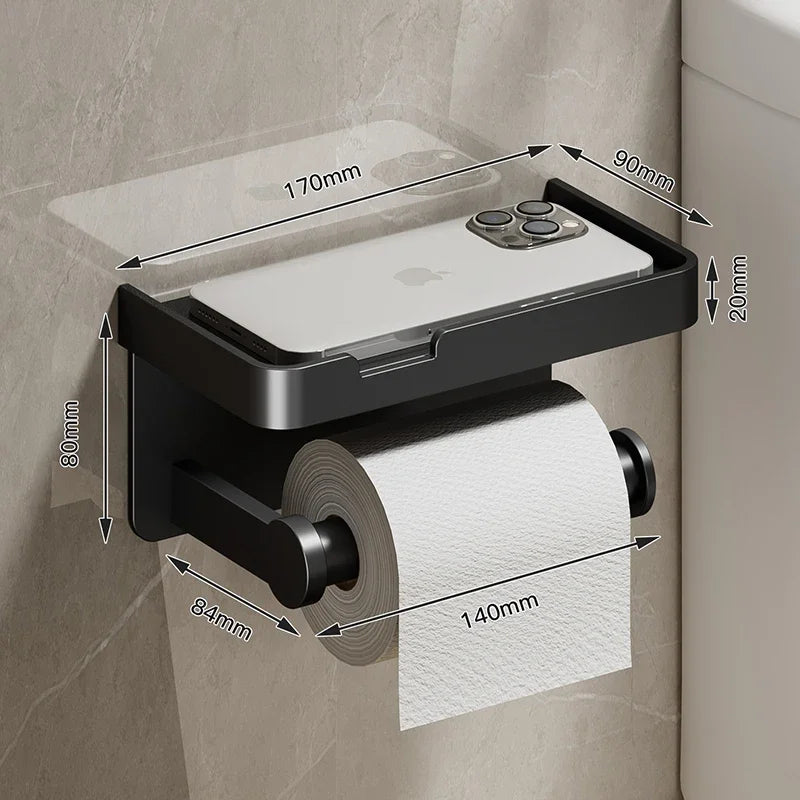 WC-Rollenhalter – Schwarz Gold – Wandmontage