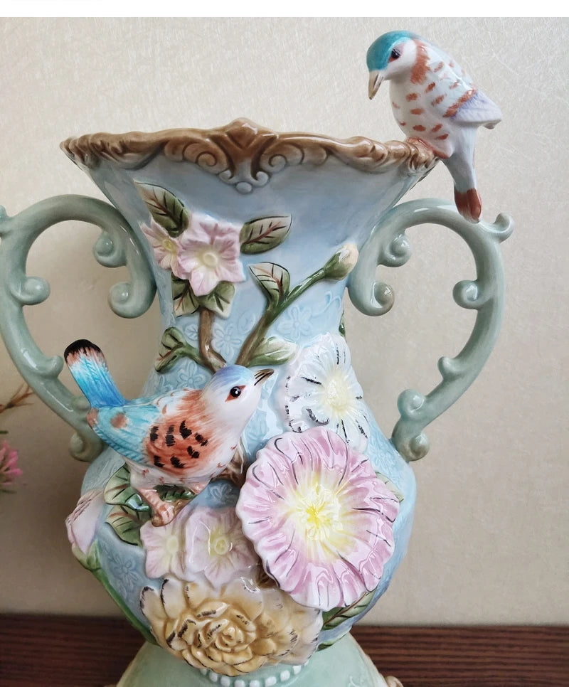 Porzellanvase - Modern Handbemalt - 23x16x33cm