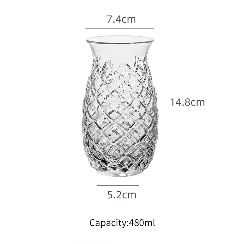 Ananas-Cocktailglas – Kreatives Glasdesign 480ml