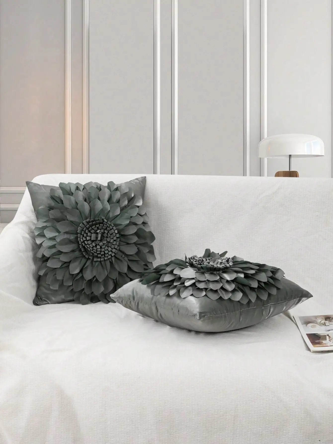 Chrysanthemen-Kissenbezüge – 3D-Blumendesign – 45x45cm