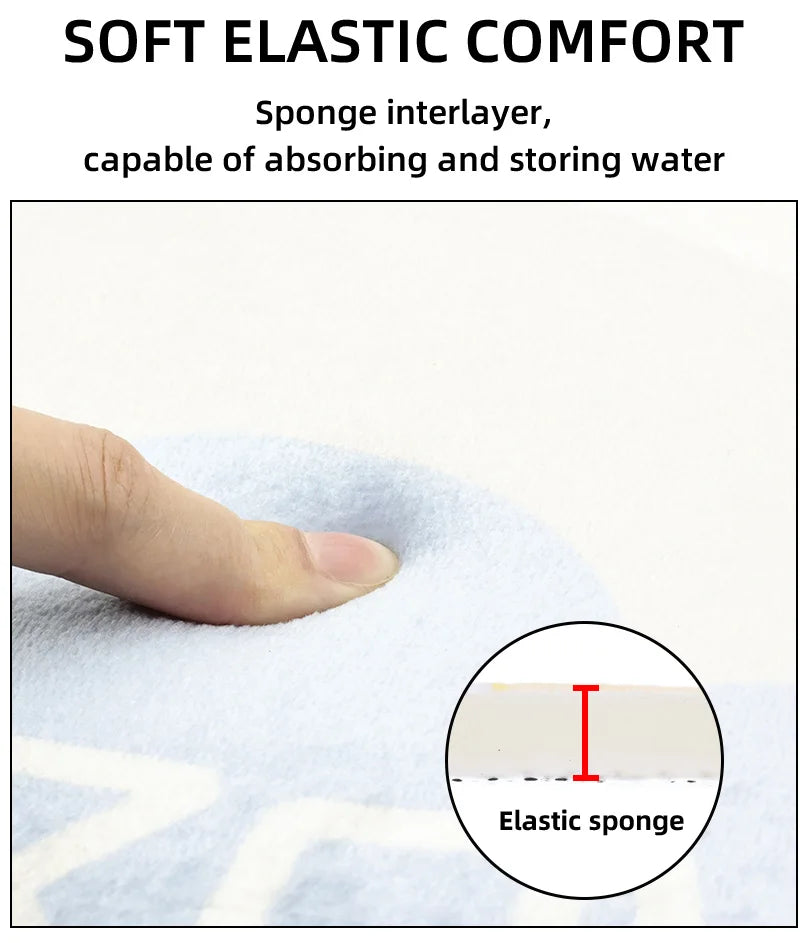 Rutschfeste Badematte – Modernes Flanell-Design – Badezimmer-Set