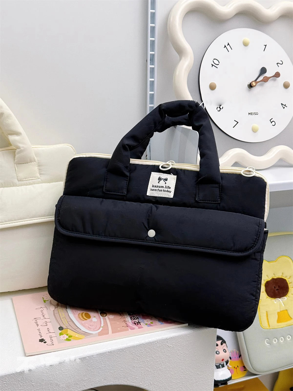 Stilvolle Polyester-Laptop-Tasche – Solides Design – Unisex